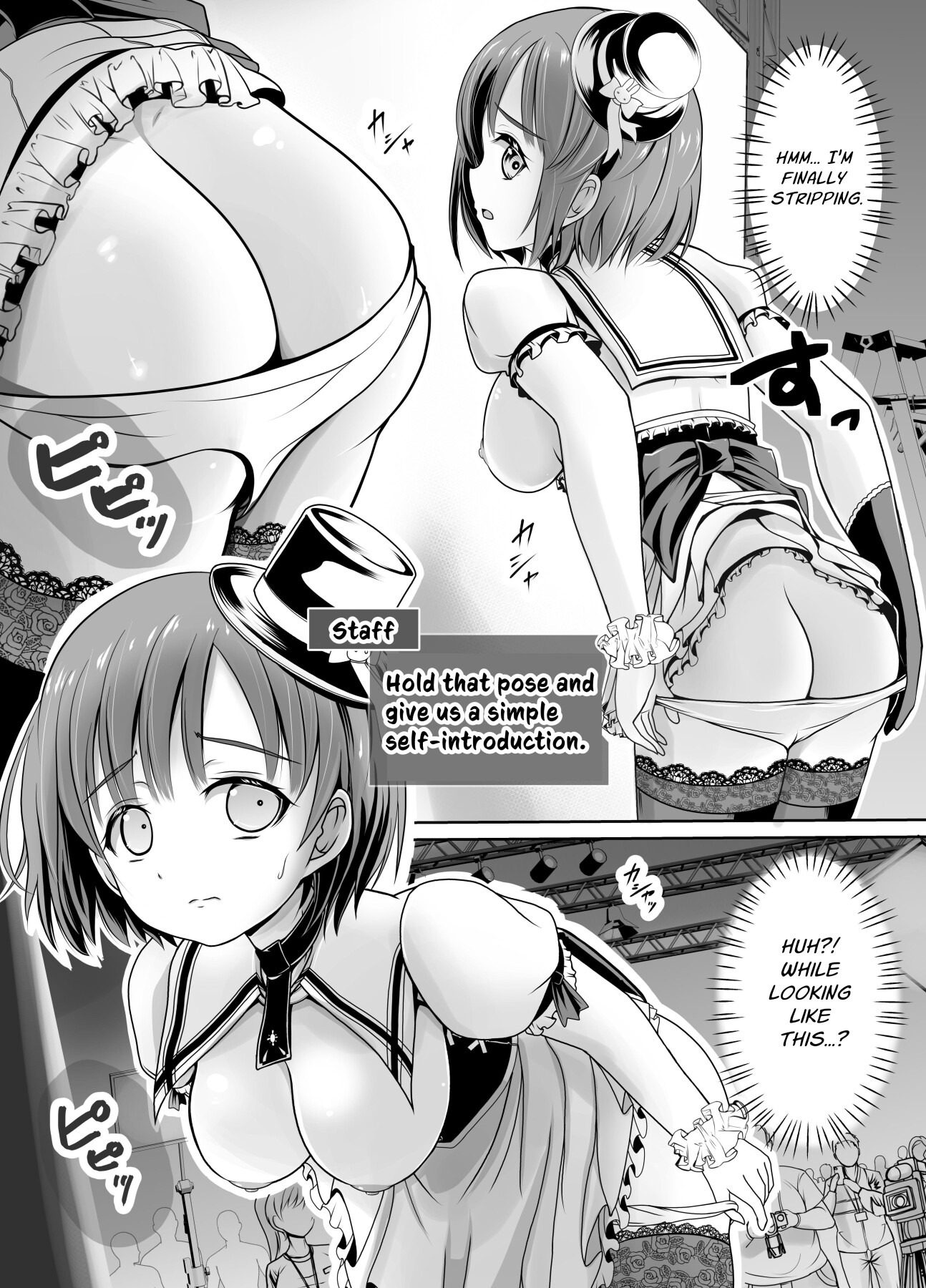 Hentai Manga Comic-Rookie Exhibitionist Idols: Fully Exposed Self-Introduction Livestream-Read-18